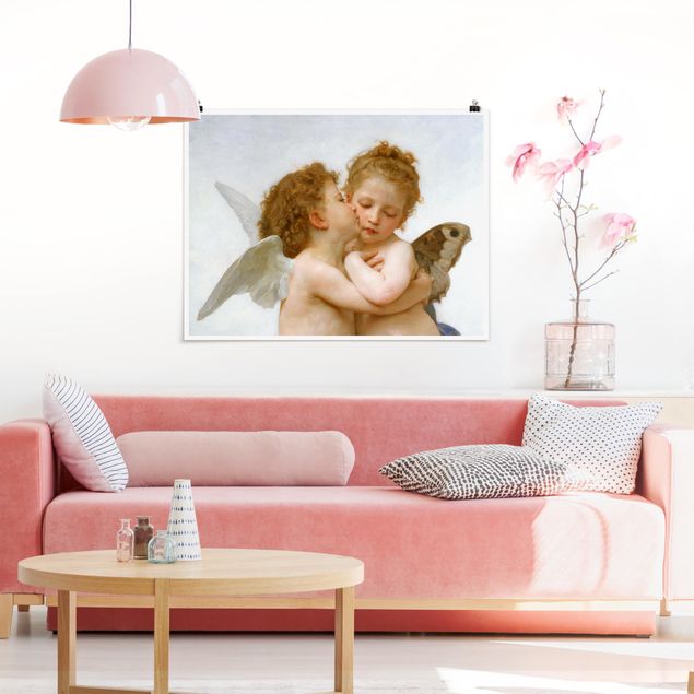 Moderne Poster William Adolphe Bouguereau - Der erste Kuss