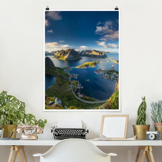 Poster Berge Fjordblick in Reinebringen