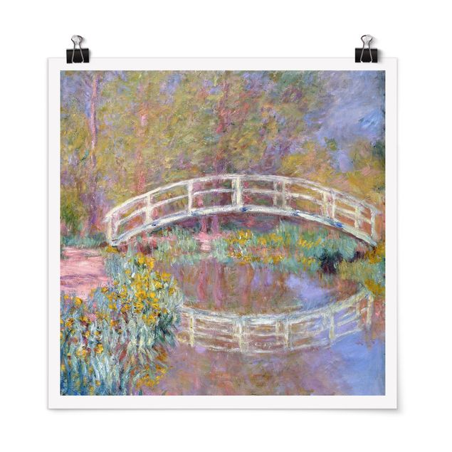 Poster - Claude Monet - Brücke Monets Garten - Quadrat 1:1