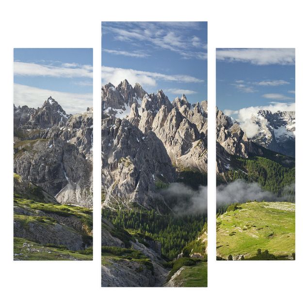 Leinwandbild 3-teilig - Italienische Alpen - Galerie Triptychon