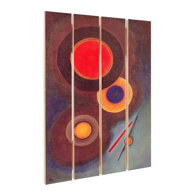 Holzbild - Wassily Kandinsky - Kreise und Linien - Hochformat 3:2