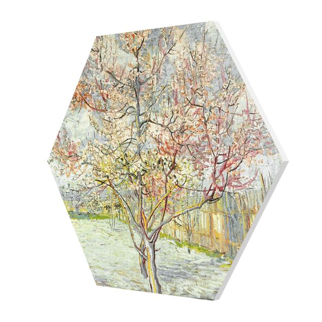 Hexagon Bild Forex - Vincent van Gogh - Blühende Pfirsichbäume