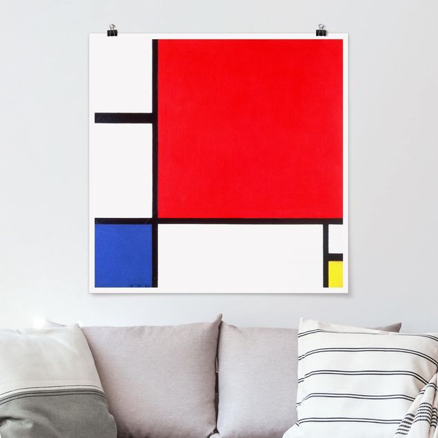 Riesenposter XXL Piet Mondrian - Komposition Rot Blau Gelb
