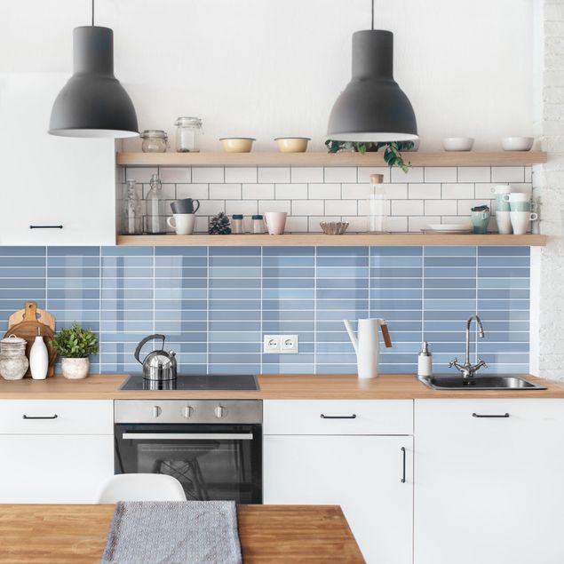 Küche Wandpaneel Metro Fliesen - Hellblau