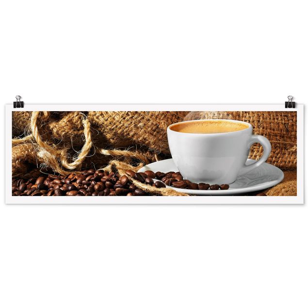 Morgen Kaffee kaufen Panoramaformat Poster am im