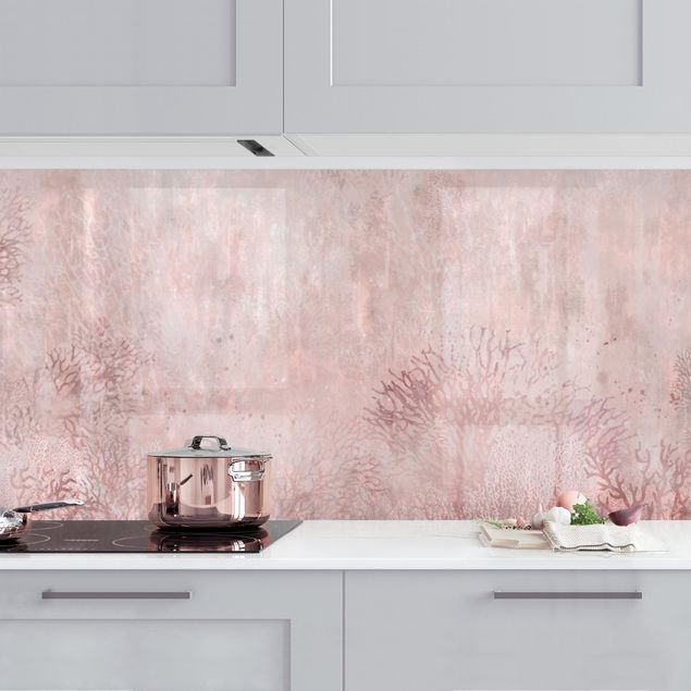 Platte Küchenrückwand Rosa Korallengrund