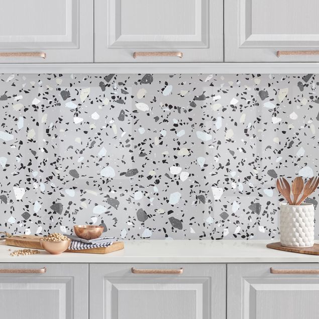 Platte Küchenrückwand Detailliertes Terrazzo Muster Massa