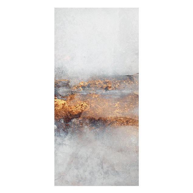 Magnettafel - Gold-Grauer Nebel - Panorama Hochformat