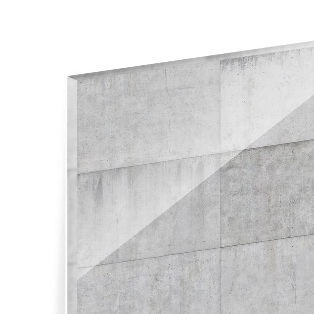 Spritzschutz Glas - Beton Ziegeloptik grau - Panorama - 5:2