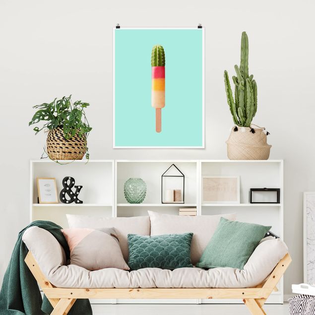 Moderne Poster Eis mit Kaktus