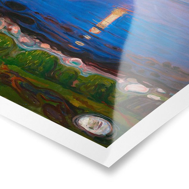 Moderne Poster Edvard Munch - Sommernacht am Meeresstrand