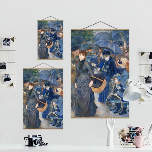 Stoffbild mit Posterleisten - Auguste Renoir - Die Regenschirme - Hochformat 2:3