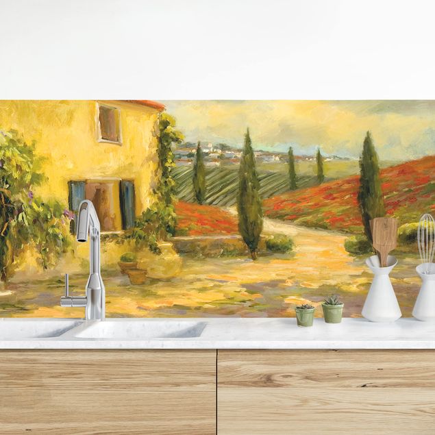 Platte Küchenrückwand Italienische Landschaft - Toskana