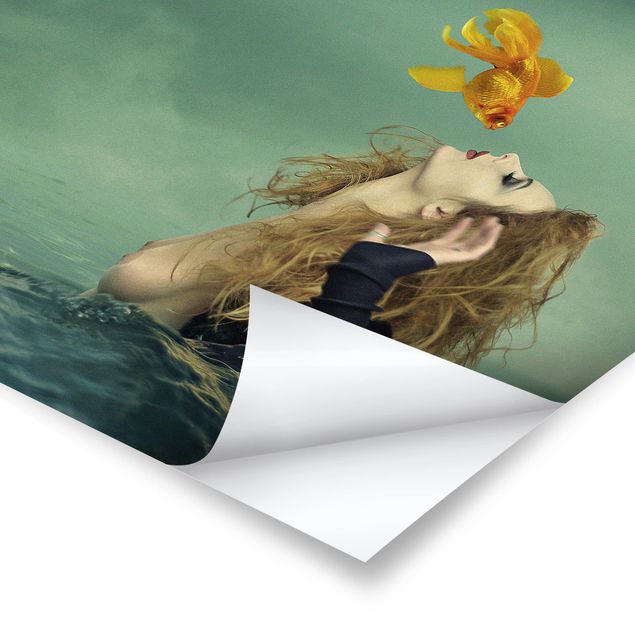 Poster - Kuss eines Goldfisches - Quadrat 1:1