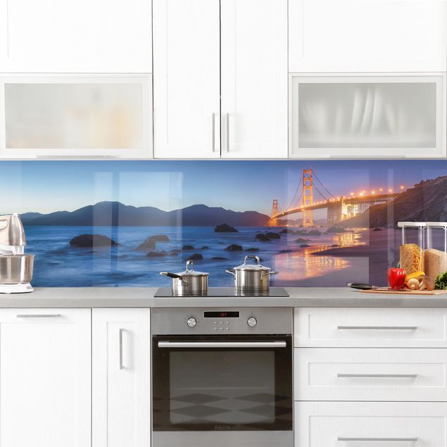 Küche Wandpaneel Golden Gate Bridge am Abend