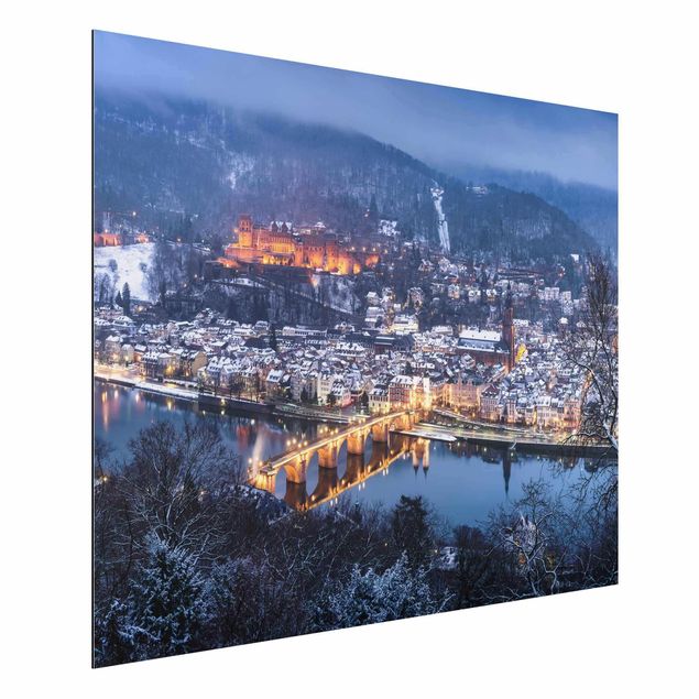 Alu-Dibond - Winterliches Heidelberg - Hochformat