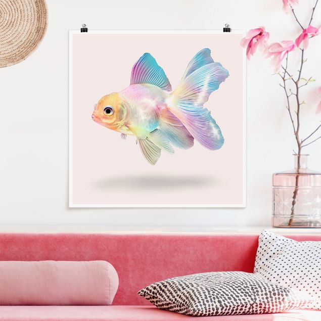 Poster Fische Fisch in Pastell