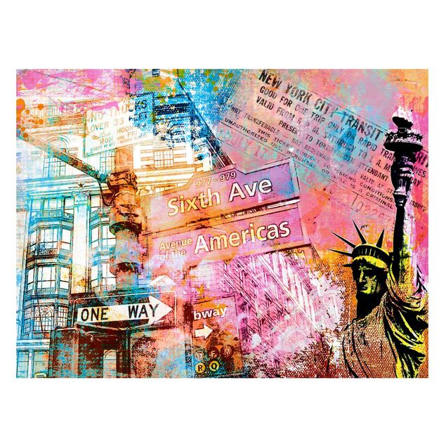 Magnettafel - Sixth Avenue New York Collage - Memoboard Querformat 3:4