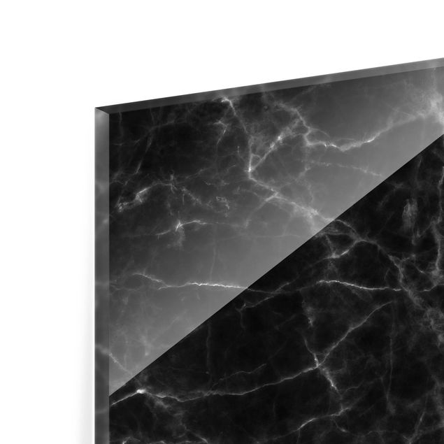 Spritzschutz Glas - Nero Carrara - Querformat - 3:2