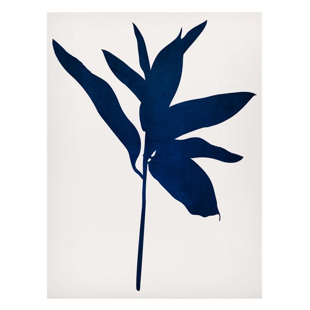 Magnettafel - Grafische Pflanzenwelt - Blau - Hochformat 3:4