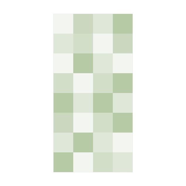 Teppich grün Geometrisches Muster Buntes Schachbrett Grün