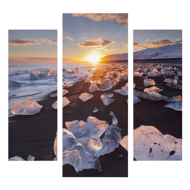 Leinwandbilder kaufen Eisbrocken am Strand Island