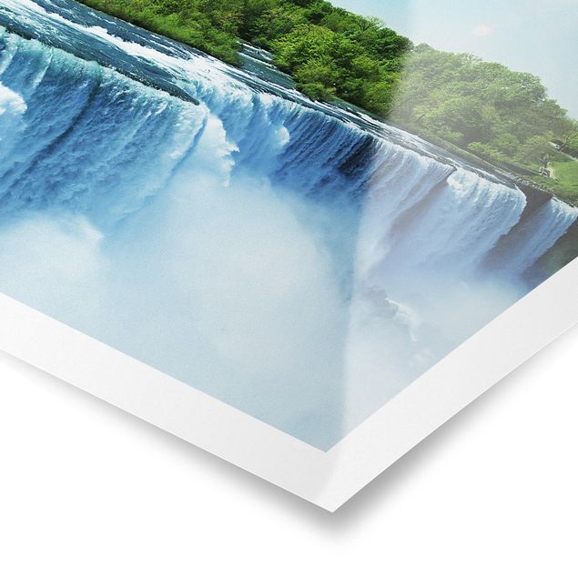 Poster - Wasserfalllandschaft - Quadrat 1:1