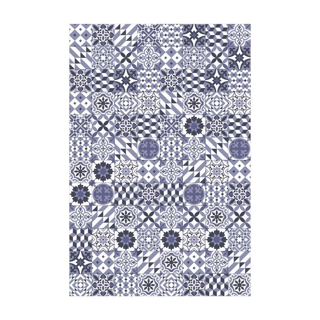 Teppich violett Geometrischer Fliesenmix Violett