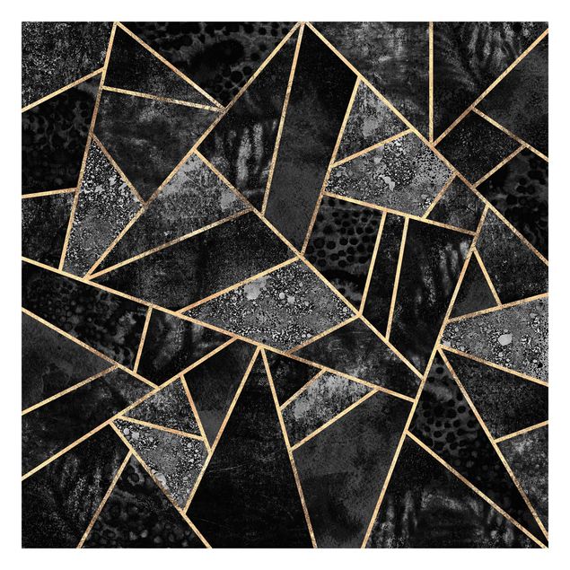 Fototapete - Graue Dreiecke Gold - Fototapete Quadrat
