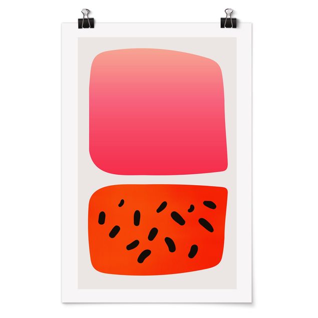 Kubistika Prints Abstrakte Formen - Melone und Rosa