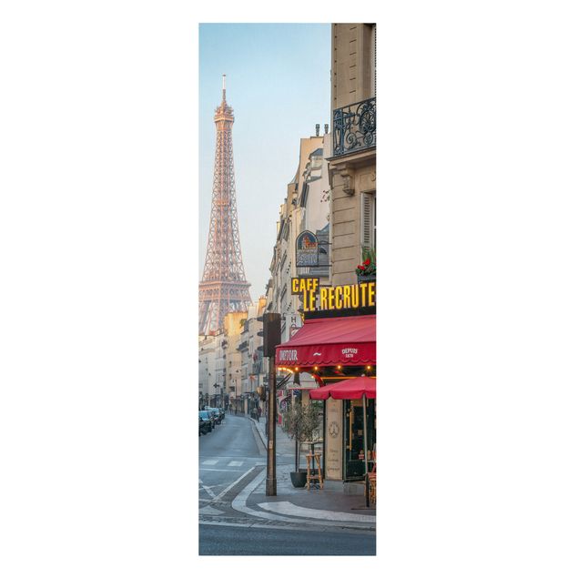 Leinwandbild - Straße von Paris - Panorama Hochformat 1:3