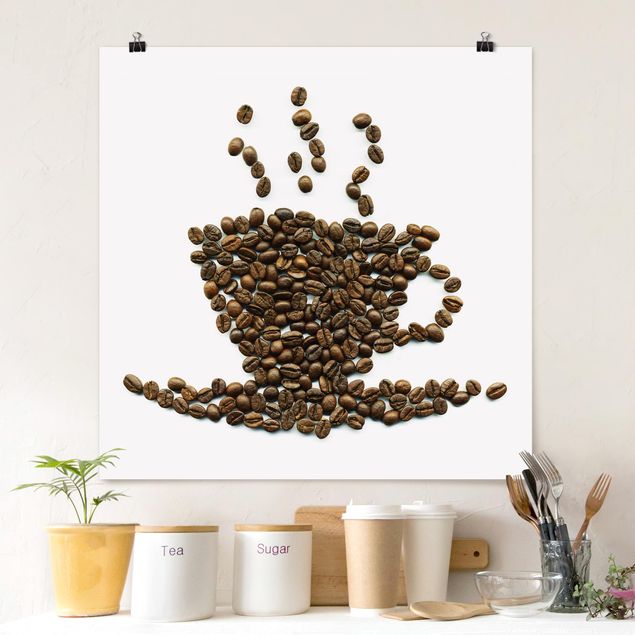 Poster - Coffee Beans Cup - Quadrat 1:1