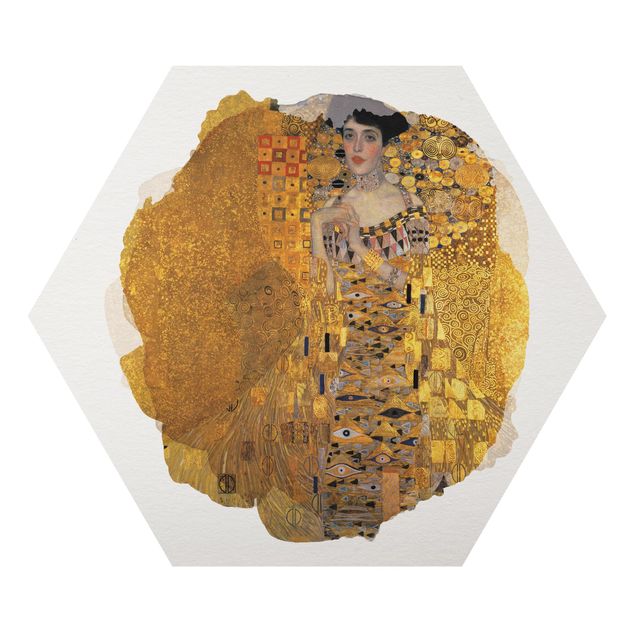 Foto auf Alu Dibond Wasserfarben - Gustav Klimt - Adele Bloch-Bauer I