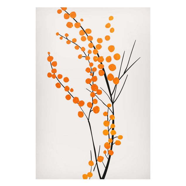 Magnettafel - Grafische Pflanzenwelt - Beeren Orange - Hochformat 2:3