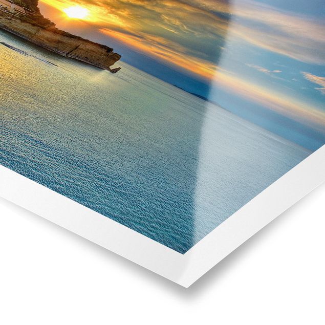 Poster - Sonnenuntergang über Korfu - Querformat 2:3