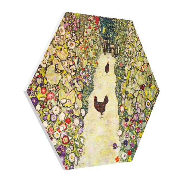Wandbilder Gustav Klimt - Gartenweg mit Hühnern