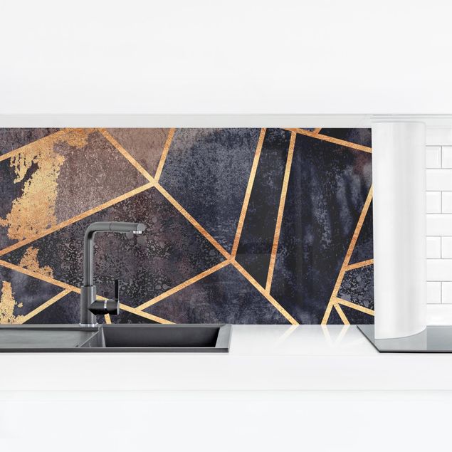 Küchenrückwand selbstklebend Onyx mit Gold