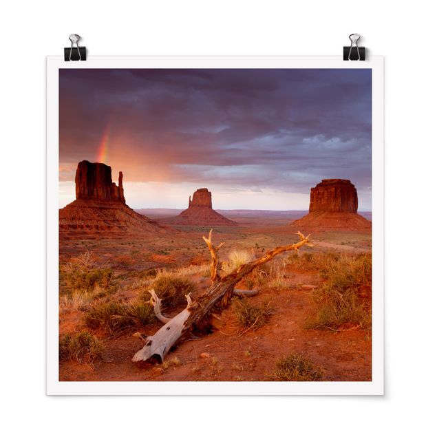 Poster Landschaft Monument Valley bei Sonnenuntergang