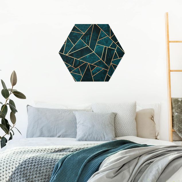 Hexagon Bild Forex - Dunkles Türkis mit Gold