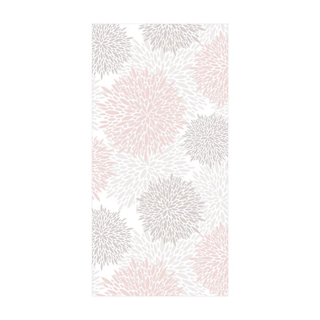 Teppich modern Große gezeichnete Pusteblumen in Rosa