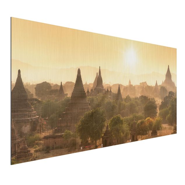 Alu-Dibond - Sonnenuntergang über Bagan - Hochformat