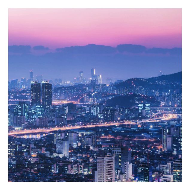 Alu-Dibond - Skyline von Seoul - Quadrat