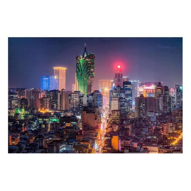 Magnettafel - Nachtlichter von Macau - Hochformat 3:2