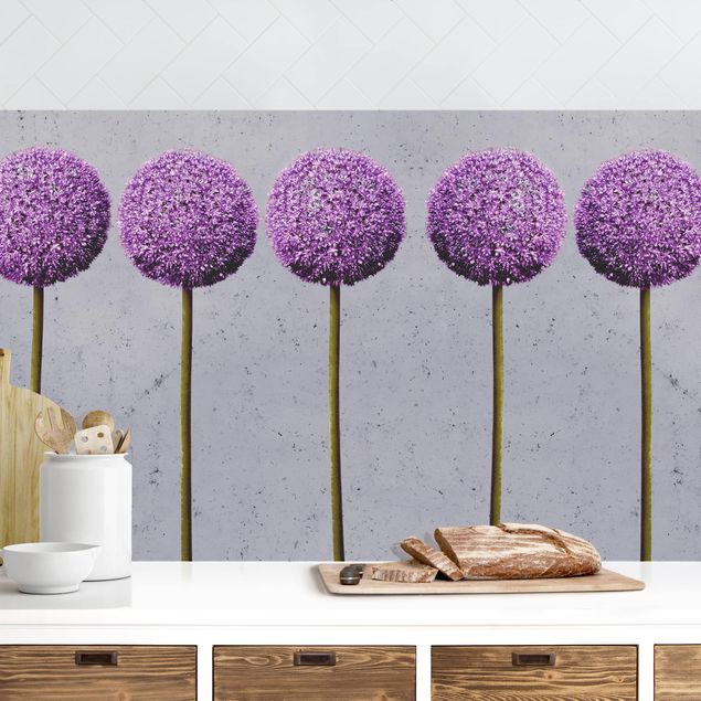 Platte Küchenrückwand Allium Kugel-Blüten II