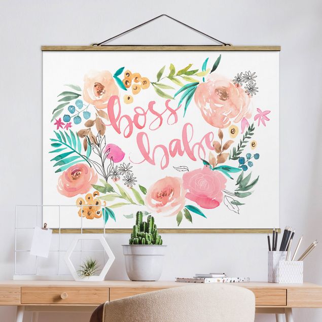 Wandbilder Rosa Blüten - Boss Babe