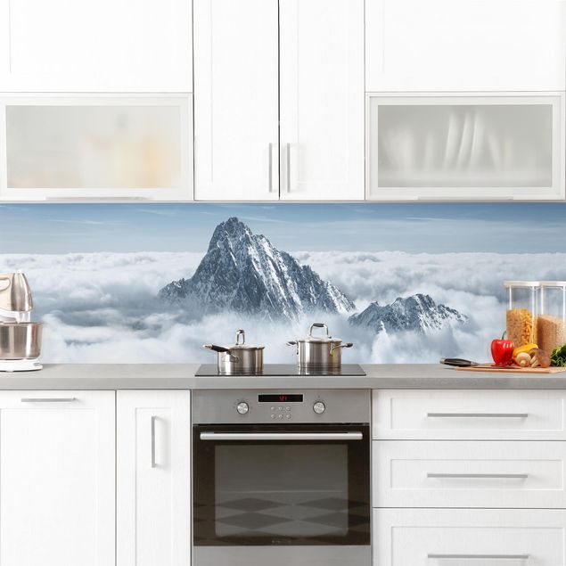 Wandpaneele Küche Die Alpen über den Wolken