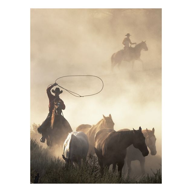 Foto auf Hartschaumplatte Cowboy Silhouette