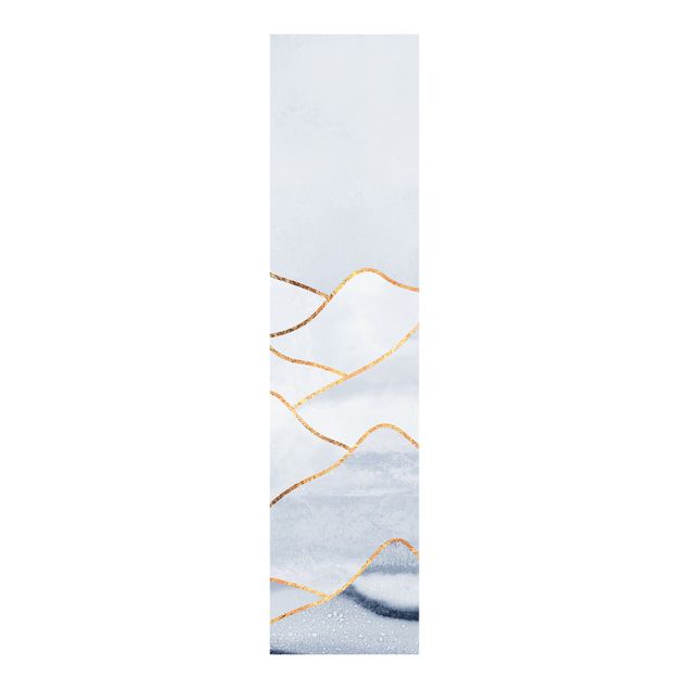 Schiebevorhang abstrakt Aquarell Berge Weiß Gold