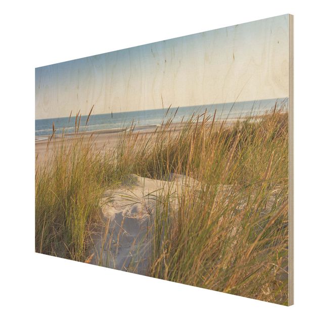 Bilder auf Holz Stranddüne am Meer