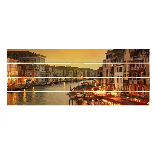 Holzbild - Großer Kanal von Venedig - Querformat 2:5
